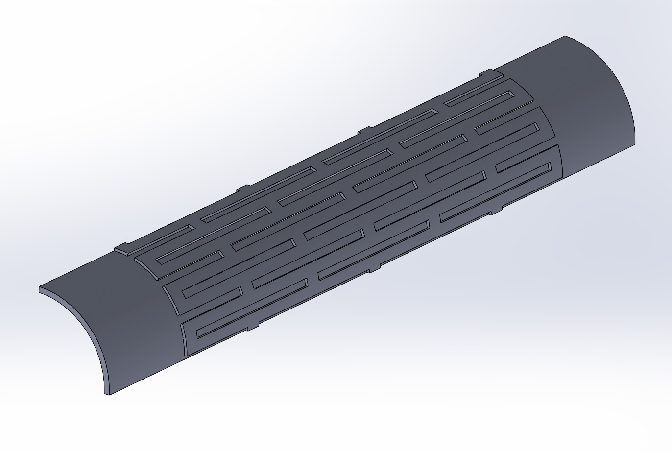 1/4 symmetry model cut in SolidWorks